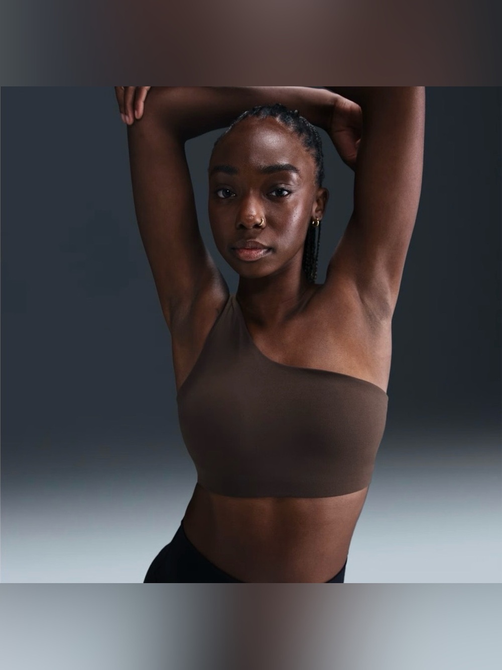 Nike Zenvy Asymmetrical Women’s Light Support Padded Sport Bra XL Brown